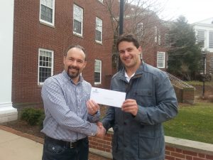 StFXAUT President Brad Long (left) with 2016 StFXAUT Book Prize Award Winner Nathan Chiarlitti